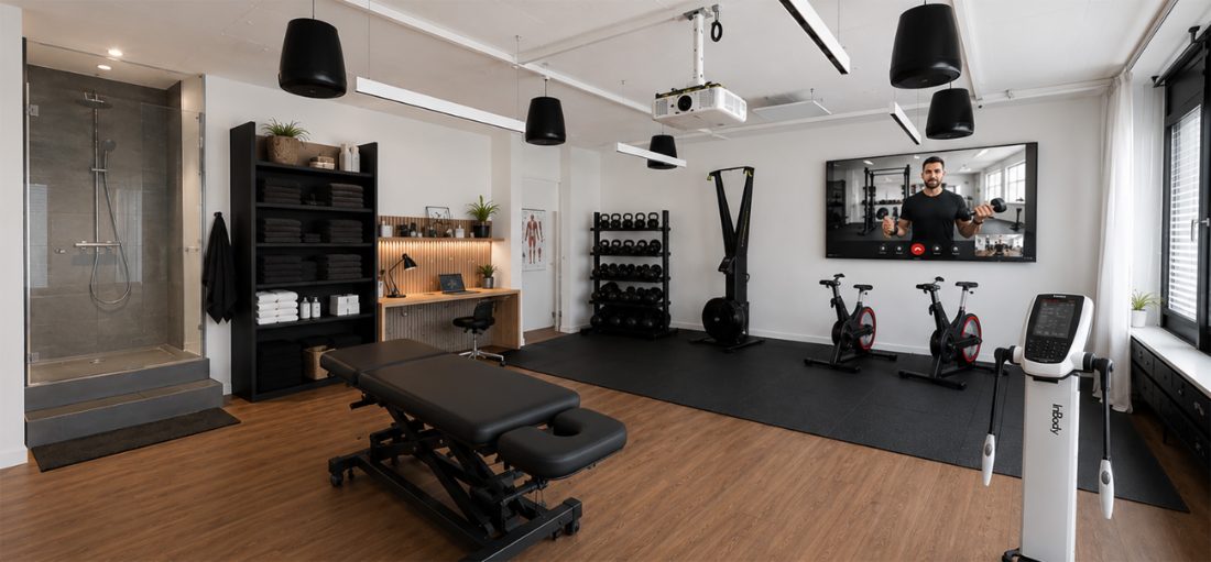 Fitness and recovery room at tecdeck